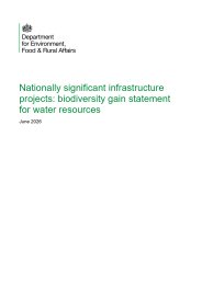 Nationally significant infrastructure projects: biodiversity gain statement for water resources