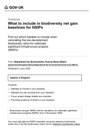What to include in biodiversity net gain baselines for NSIPs