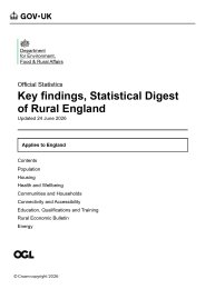 Key findings, statistical digest of rural England