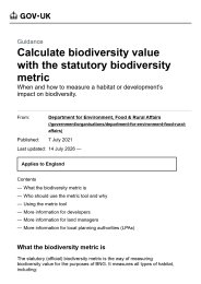 Calculate biodiversity value with the statutory biodiversity metric