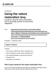 Using the nature restoration levy