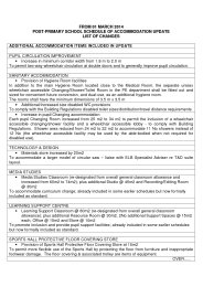 Building handbook: Section 4. Post-primary schedule of accommodation update - list of changes - from 1 March 2014