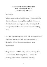 Statement to the Assembly - publication of PPS 21: Tuesday, 1 June 2010