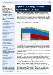 Digest of United Kingdom energy statistics. Annual data for UK, 2022