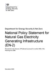National policy statement for natural gas electricity generating infrastructure (EN-2)