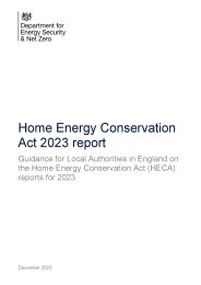 Home Energy Conservation Act 2023 report. Guidance for local authorities in England on the Home Energy Conservation Act (HECA) reports for 2023