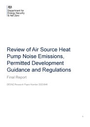 Review of air source heat pump noise emissions, permitted development guidance and regulations. Final report