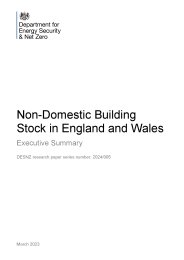 Non-domestic building stock in England and Wales. Executive summary