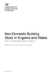Non-domestic building stock in England and Wales. Part 3: hospitality sector report
