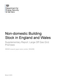 Non-domestic building stock in England and Wales. Supplementary report: large off grid gas premises