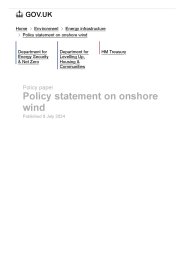 Policy statement on onshore wind