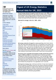 Digest of United Kingdom energy statistics. Annual data for UK, 2023