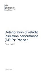 Deterioration of retrofit insulation performance (DRIP): phase 1. Final report