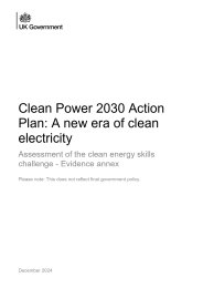 Clean power 2030: a new era of clean electricity. Assessment of the clean energy skills challenge - evidence annex