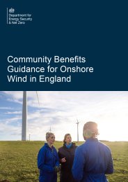 Community benefits guidance for onshore wind in England