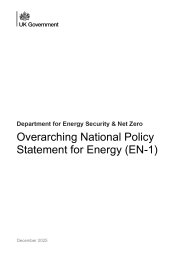 Overarching national policy statement for energy (EN-1)