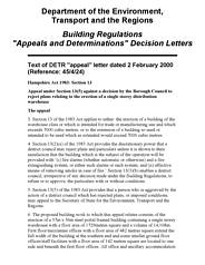 Hampshire Act 1983: Section 13(5) - Rejection of plans relating to the erection of a single storey distribution warehouse