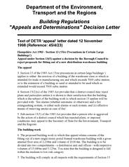 Hampshire Act 1983 - Section 13 (fire precautions in certain large buildings) - Fitting out of a new distribution warehouse building