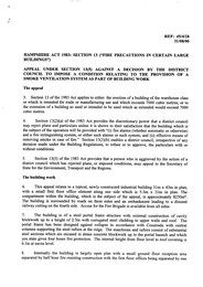 Hampshire act 1983: Section 13 (Fire precautions in certain large buildings) - Provision of a smoke ventilation system as part of building work