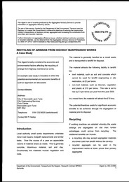 Recycling of arisings from highway maintenance works: a case study