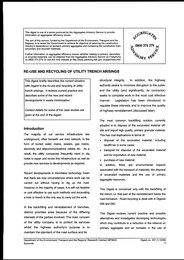 Reuse and recycling of utility trench arisings