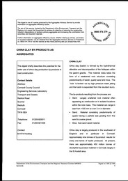 China clay by-products as aggregates