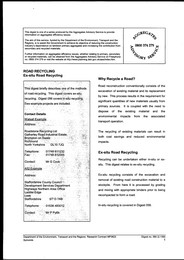 Road recycling: ex-situ road recycling