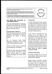 Reuse and recycling of contaminated soils