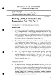 Housing grants, construction and regeneration act 1996: Part 1. Amendments to the renovation grant system
