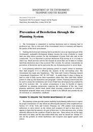 Prevention of dereliction through the planning system