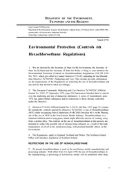 Environmental protection (controls on hexachloroethane regulations)
