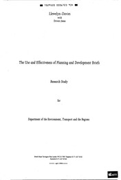 Use and effectiveness of planning and development briefs