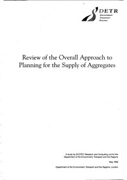 Review of the overall approach to planning for the supply of aggregates