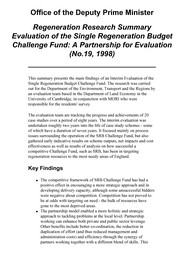 Evaluation of the Single Regeneration Budget challenge fund. A partnership for regeneration: an interim report