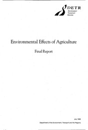 Environmental effects of agriculture: final report
