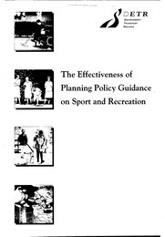 Effectiveness of planning policy guidance on sport and recreation
