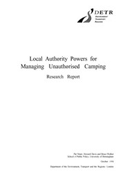 Local authority powers for managing unauthorised camping: research report
