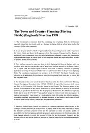 Town and country planning (playing fields) (England) direction 1998