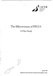 Effectiveness of PPG13: a pilot study