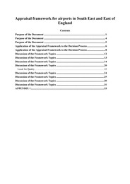 Appraisal framework for airports in the South East and Eastern regions of England