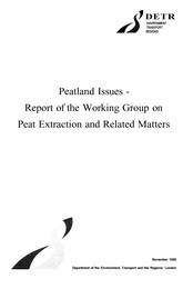 Peatland issues - report of the working group on peat extraction and related matters
