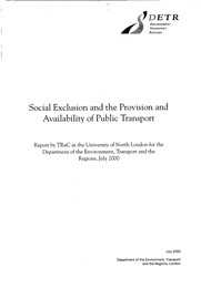 Social exclusion and the provision and availability of public transport
