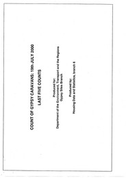 Count of gypsy caravans: 19th July 2000. Last five counts