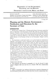 Planning and the historic environment - notification and directions by the Secretary of State