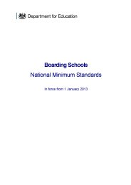 Boarding schools. National minimum standards