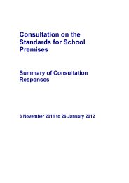 Consultation on the Standards for school premises - summary of consultation responses