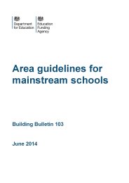 Area guidelines for mainstream schools