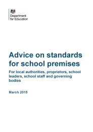 Advice on standards for school premises: For local authorities, proprietors, school leaders, school staff and governing bodies