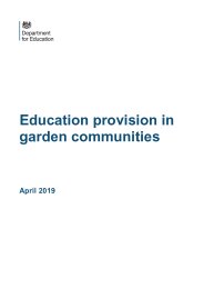 Education provision in garden communities