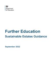 Further education. Sustainable estates guidance